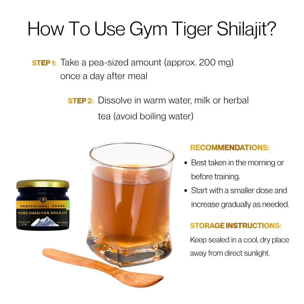 Shilajit dissolved in warm water or herbal tea for daily energy