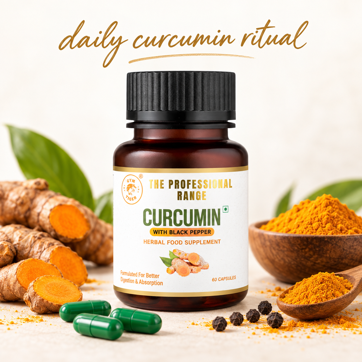 Turmeric & Black Pepper Capsules | Curcumin 95% | 60 Capsules
