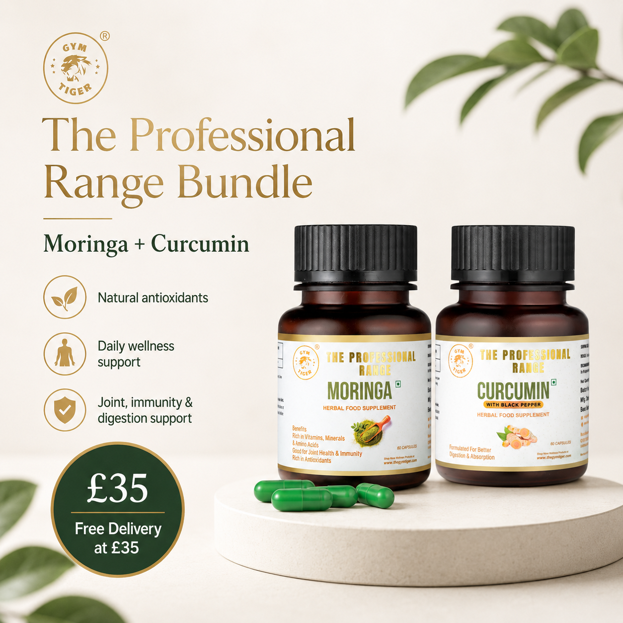 The Herbal Wellness Duo – Curcumin with Black Pepper + Moringa