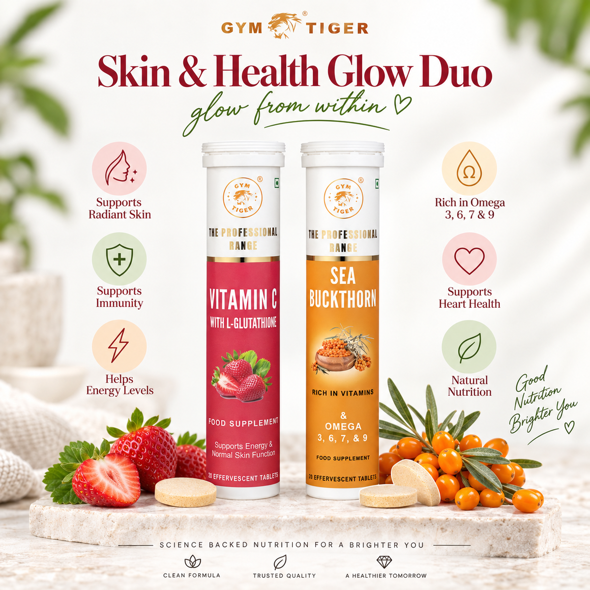 Sea Buckthorn & Vitamin C Duo | 40 Effervescent Tablets