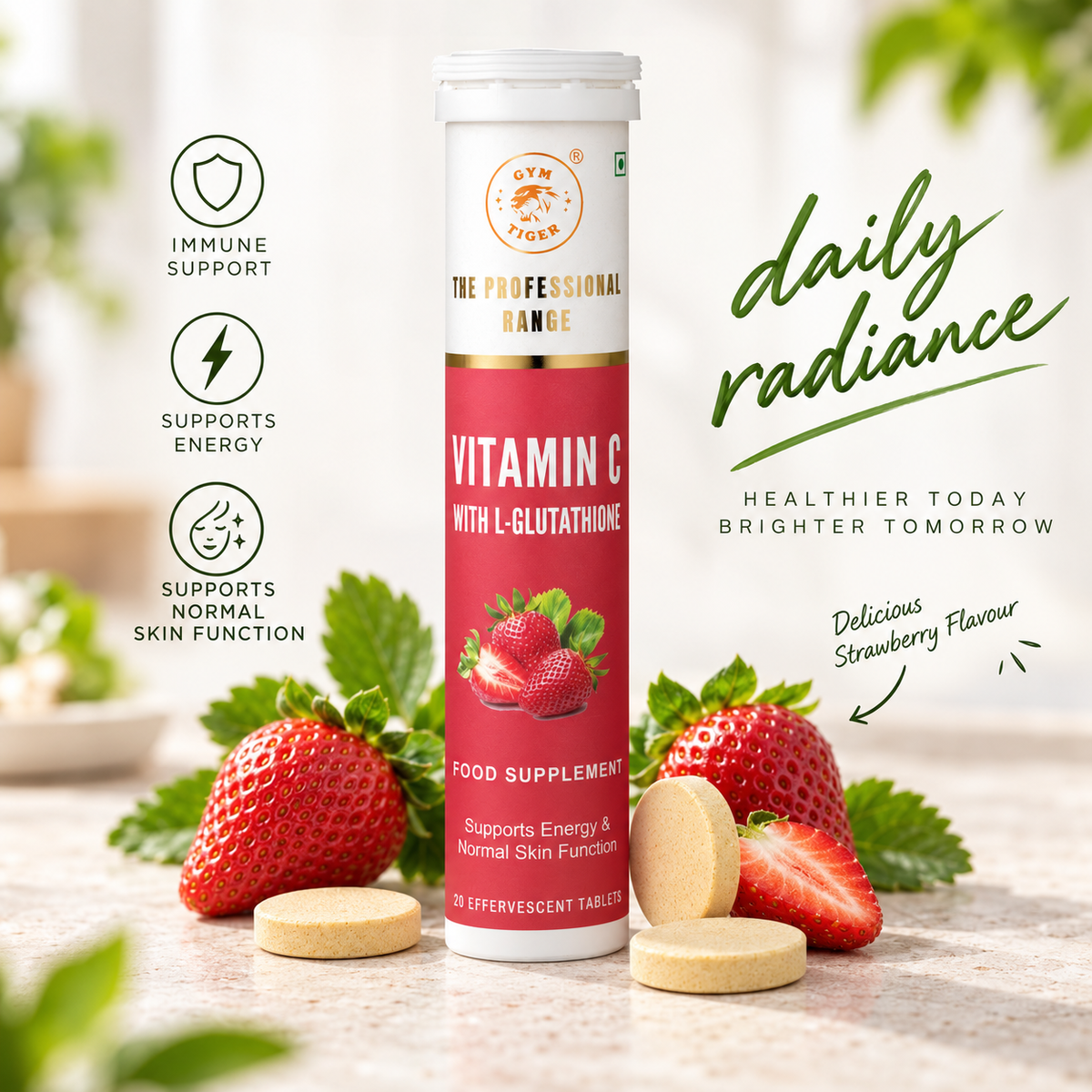 Vitamin C with L-Glutathione | 20 Effervescent Tablets
