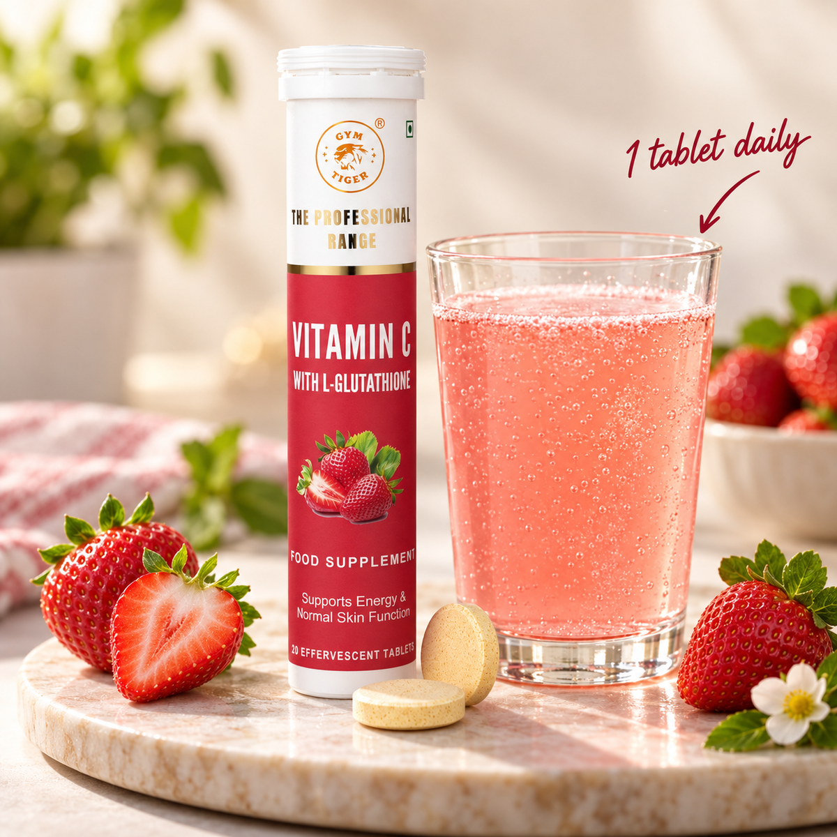 Vitamin C with L-Glutathione | 20 Effervescent Tablets