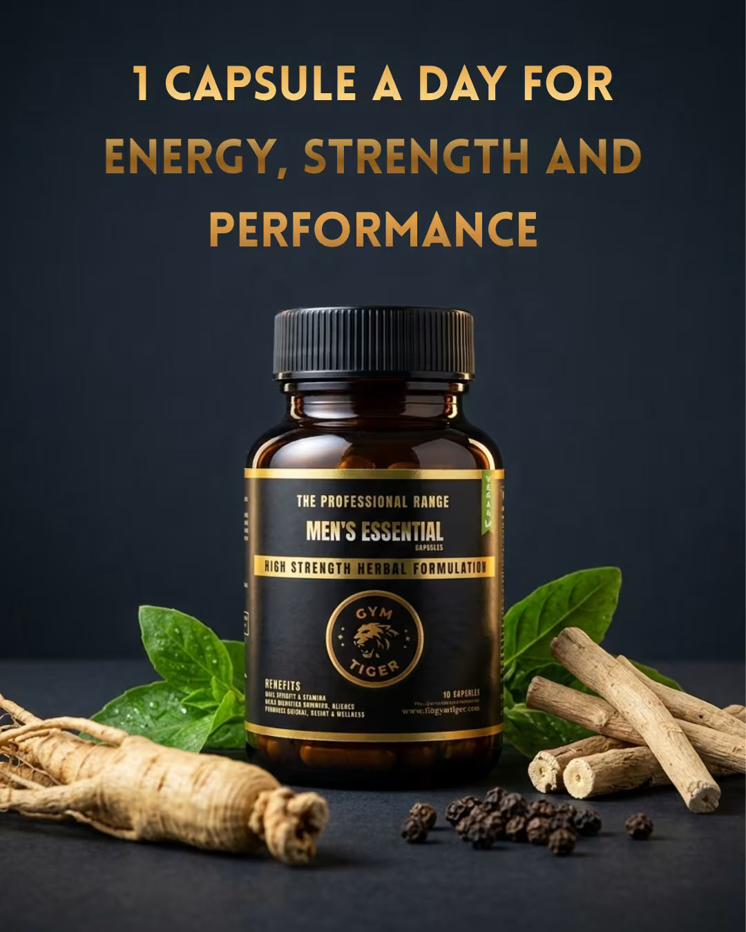 Men’s Essential Herbal Capsules by Gym Tiger
