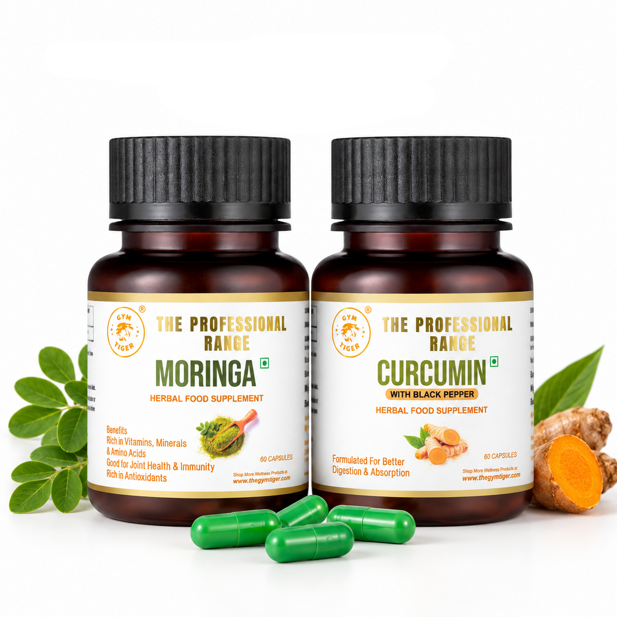 Moringa & Curcumin Herbal Wellness Duo | 120 Capsules