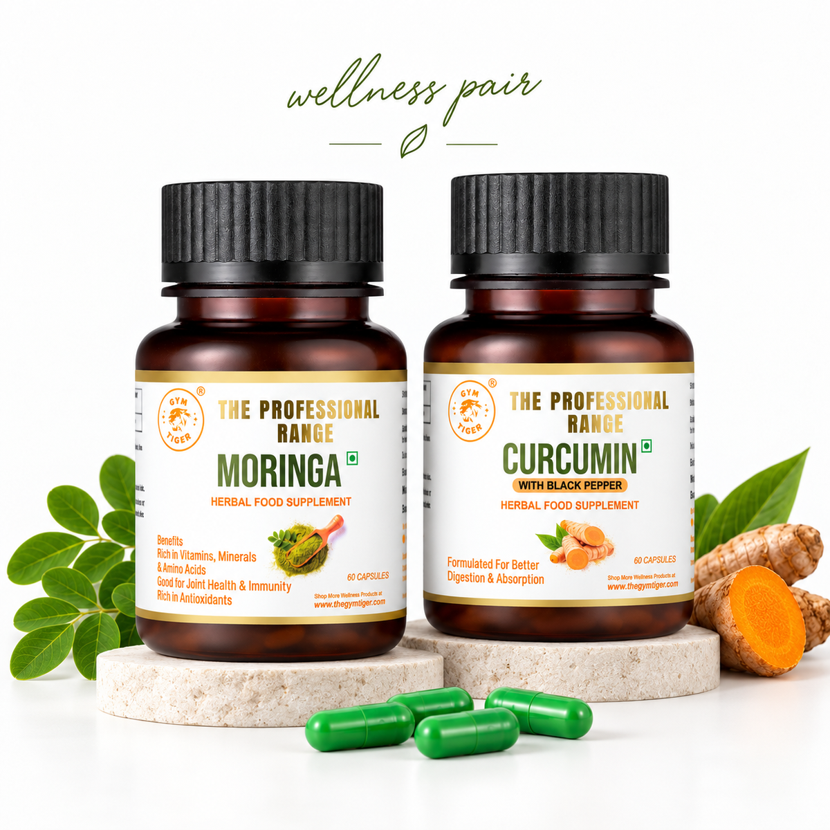 Moringa & Curcumin Herbal Wellness Duo | 120 Capsules