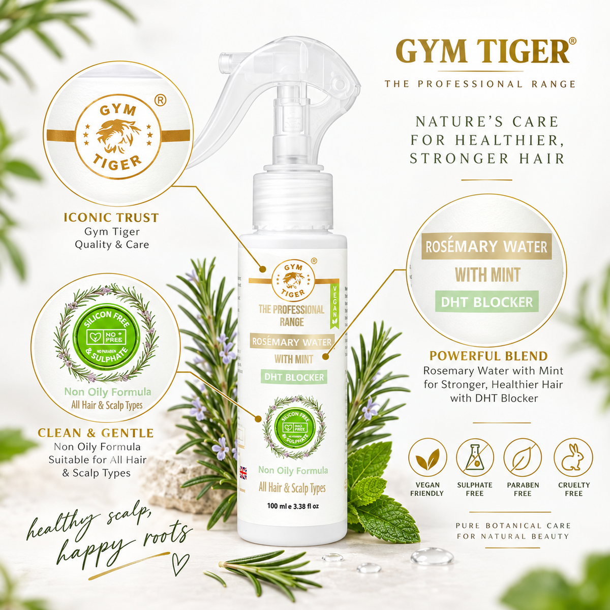 Rosemary Water Hair Spray with Mint & 1% Niacinamide | 100ml